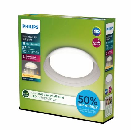 Philips - Himmennettävä LED-kattovalaisin FLETA SCENE SWITCH LED/10W/230V 2700K läpinäkyvä