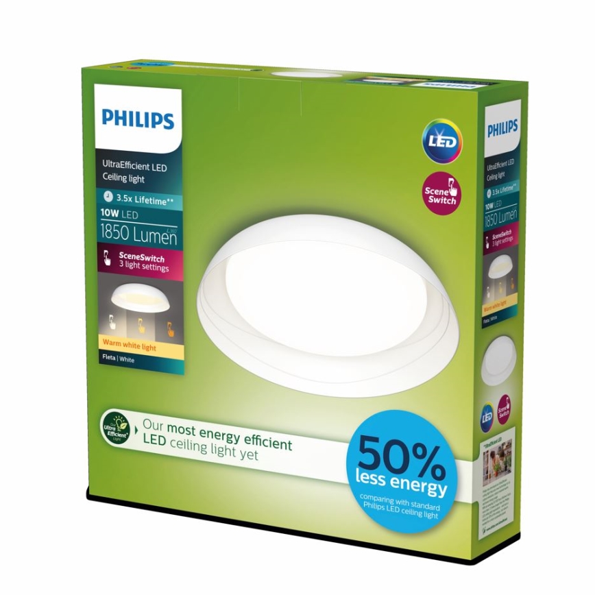Philips - Himmennettävä LED-kattovalaisin FLETA SCENE SWITCH LED/10W/230V 2700K valkoinen