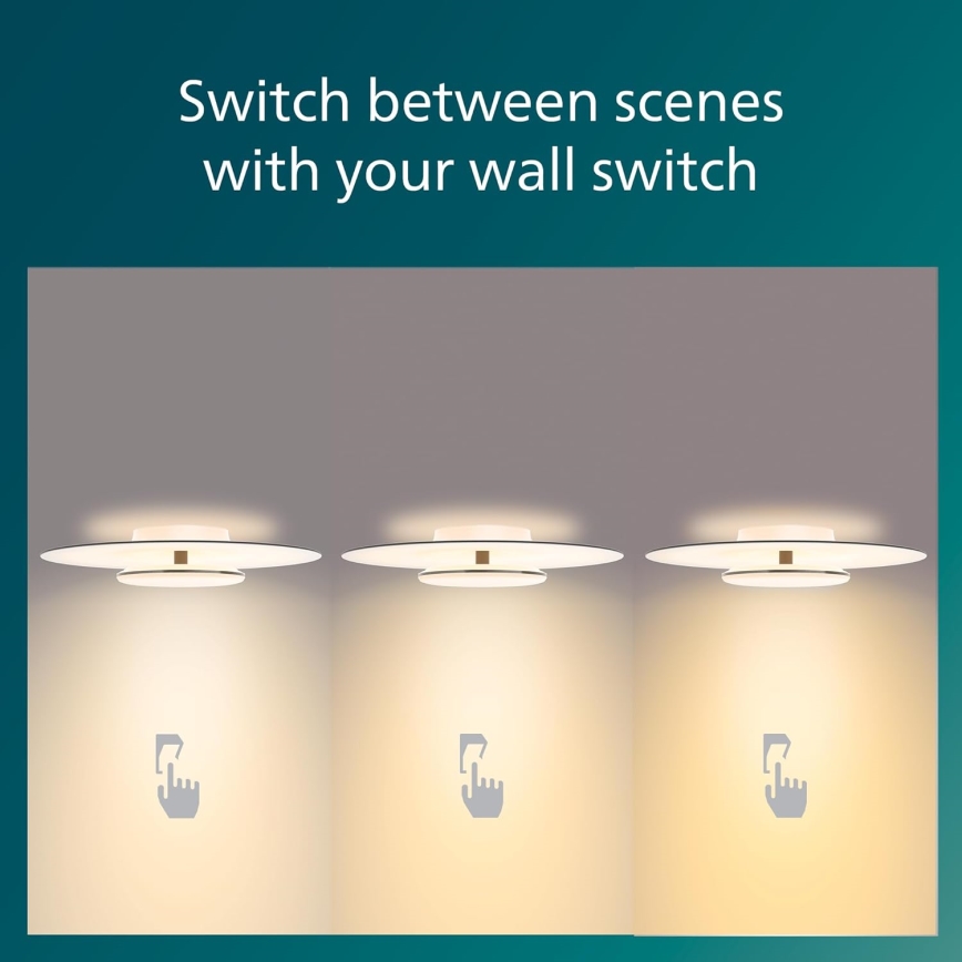 Philips- Himmennettävä LED-kattovalaisin SCENE SWITCH LED/30W/230V 2700K hopea