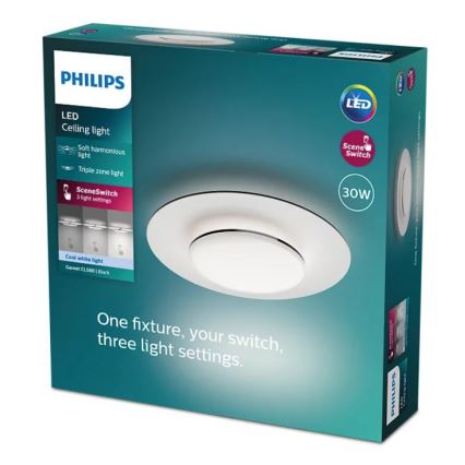 Philips- Himmennettävä LED-kattovalaisin SCENE SWITCH LED/30W/230V 4000K musta