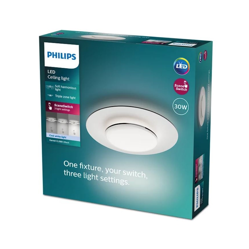 Philips- Himmennettävä LED-kattovalaisin SCENE SWITCH LED/30W/230V 4000K musta