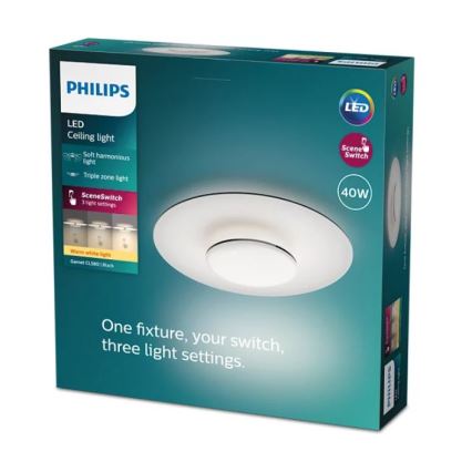 Philips- Himmennettävä LED-kattovalaisin SCENE SWITCH LED/40W/230V 2700K musta