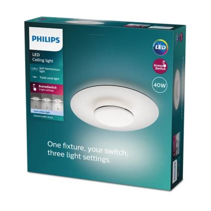 Philips- Himmennettävä LED-kattovalaisin SCENE SWITCH LED/40W/230V 4000K musta