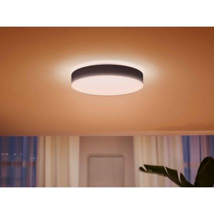 Philips - Himmennettävä LED-kattovalaisin Hue LED/33,5W/230V 2200-6500K halkaisija 425 mm musta + kauko-ohjaus