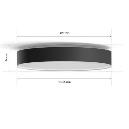 Philips - Himmennettävä LED-kattovalaisin Hue LED/33,5W/230V 2200-6500K halkaisija 425 mm musta + kauko-ohjaus