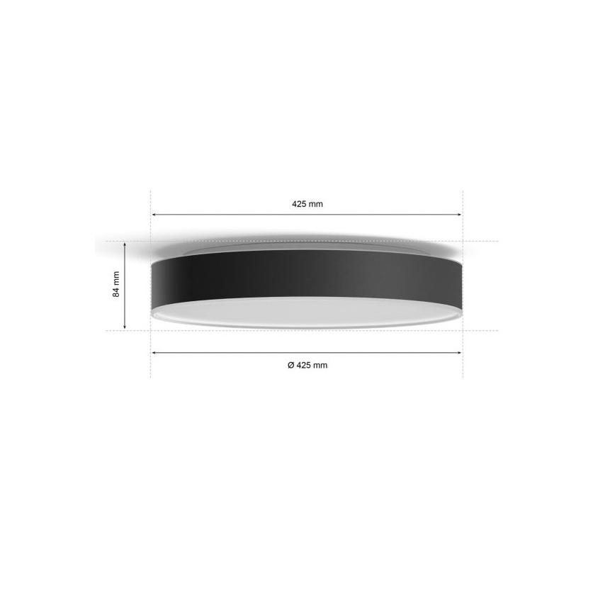 Philips - Himmennettävä LED-kattovalaisin Hue LED/33,5W/230V 2200-6500K halkaisija 425 mm musta + kauko-ohjaus