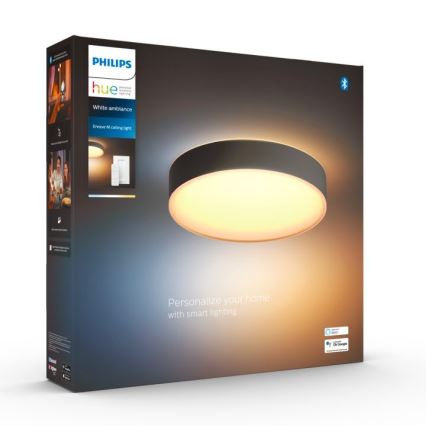Philips - Himmennettävä LED-kattovalaisin Hue LED/19,2W/230V 2200-6500K halkaisija 381 mm musta + kauko-ohjaus