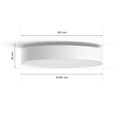 Philips - Himmennettävä LED-kattovalaisin Hue LED/19,2W/230V 2200-6500K halkaisija 381 mm valkoinen + kauko-ohjaus