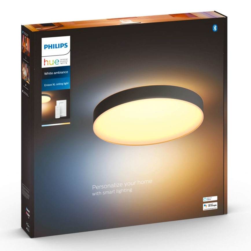 Philips - Himmennettävä LED-kattovalaisin Hue LED/48W/230V 2200-6500K halkaisija 551 mm musta + kauko-ohjaus