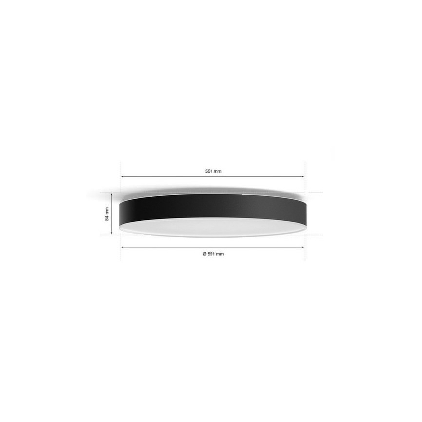 Philips - Himmennettävä LED-kattovalaisin Hue LED/48W/230V 2200-6500K halkaisija 551 mm musta + kauko-ohjaus
