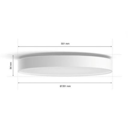 Philips - Himmennettävä LED-kattovalaisin Hue LED/48W/230V 2200-6500K halkaisija 551 mm valkoinen + kauko-ohjaus