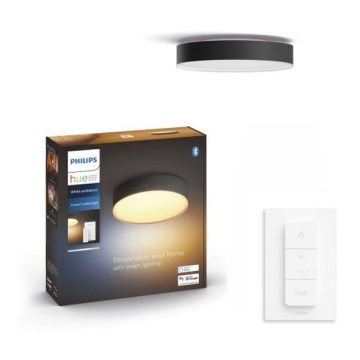 Philips - Himmennettävä LED-kattovalaisin Hue LED/9,6W/230V 2200-6500K halkaisija 261 mm musta + kauko-ohjaus