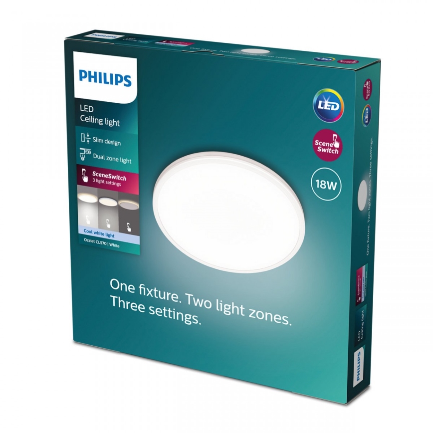 Philips - Himmennettävä LED-kattovalaisin SCENE SWITCH LED/18W/230V halkaisija 30 cm 4000K valkoinen