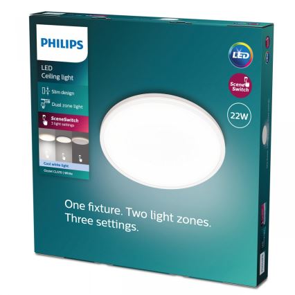Philips - Himmennettävä LED-kattovalaisin SCENE SWITCH LED/22W/230V halkaisija 40 cm 4000K valkoinen
