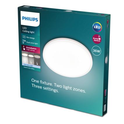 Philips - Himmennettävä LED-kattovalaisin SCENE SWITCH LED/36W/230V halkaisija 50 cm 4000K valkoinen