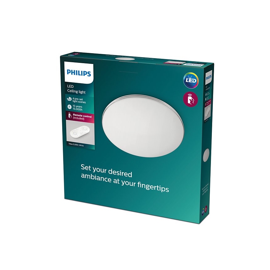 Philips - Himmennettävä LED-kattovalaisin TOBA LED / 23W / 230V 2700-6500K + kaukosäädin