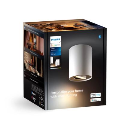 Philips - Himmennettävä LED-kohdevalo Hue PILLAR 1xGU10/4,2W/230V 2200-6500K + kauko-ohjaus valkoinen
