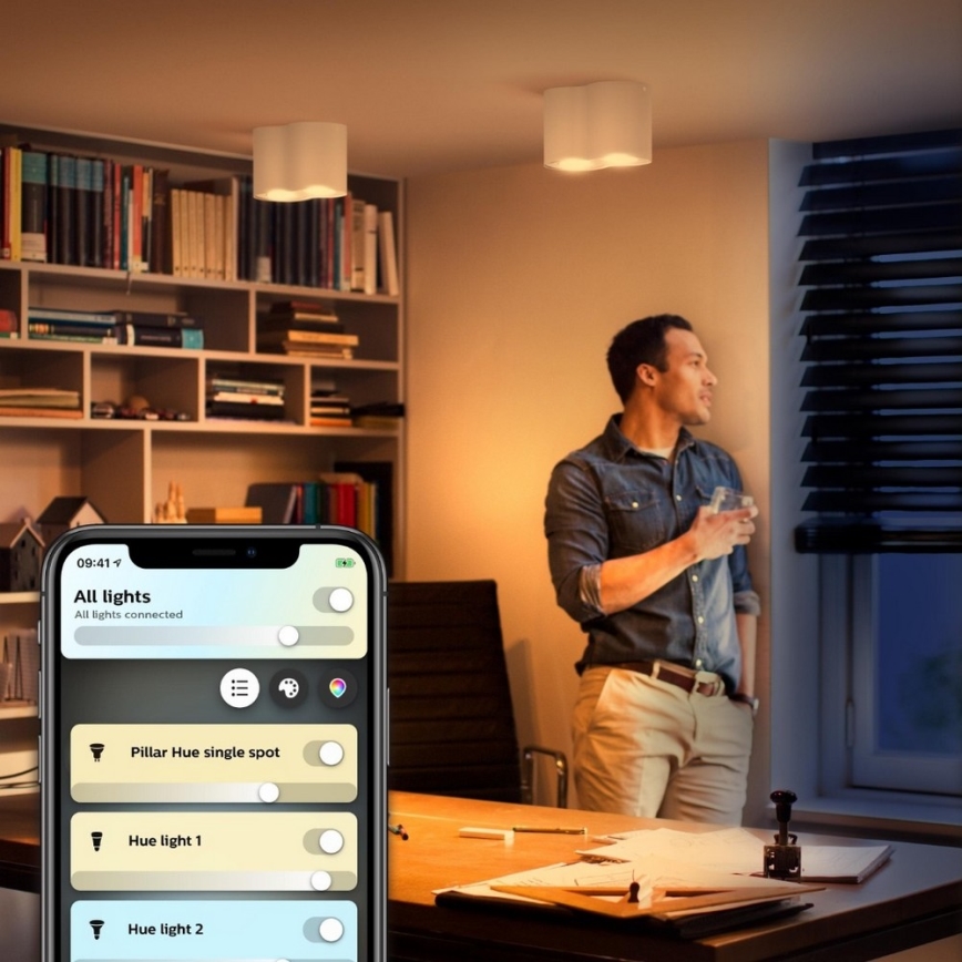 Philips - Himmennettävä LED-kohdevalo Hue PILLAR 2xGU10/5W/230V + Kauko-ohjain