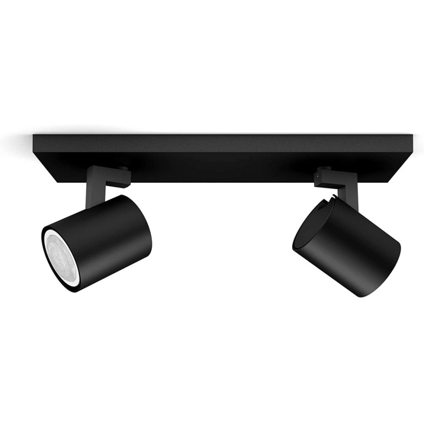 Philips - Himmennettävä LED-kohdevalo Hue RUNNER 2xGU10/4,2W/230V 2200-6500K + kauko-ohjaus musta
