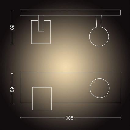 Philips - Himmennettävä LED-kohdevalo Hue RUNNER 2xGU10/4,2W/230V 2200-6500K + kauko-ohjaus valkoinen