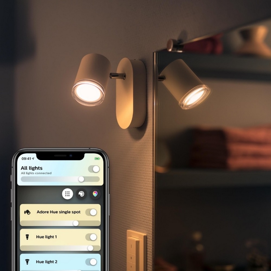 Philips - Himmennettävä LED-valaisin kylpyhuoneeseen Hue ADORE 1xGU10/5W/230V IP44 + Kauko-ohjaus