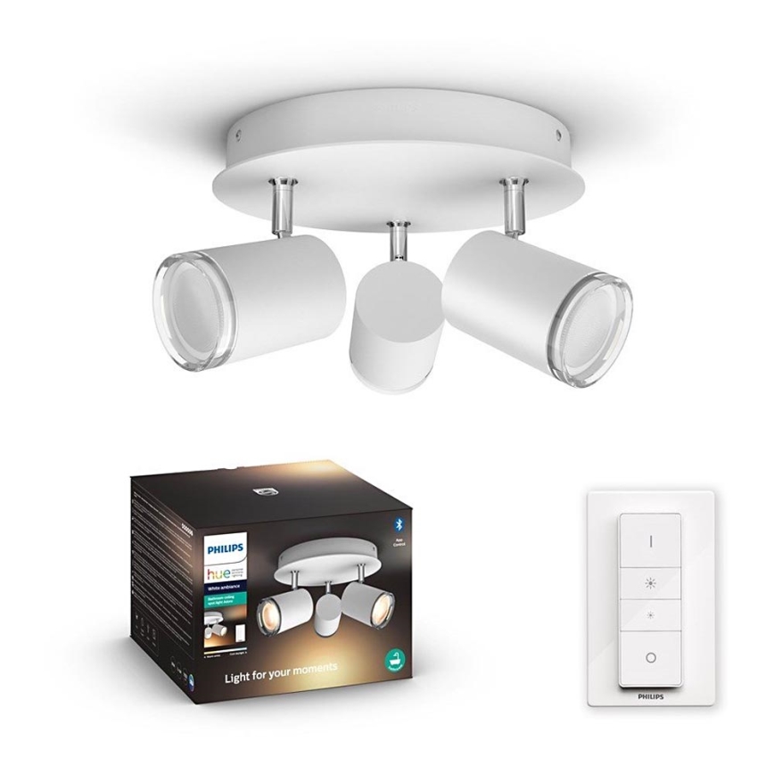 Philips - Himmennettävä LED-valaisin kylpyhuoneeseen Hue ADORE 3xGU10/5W/230V IP44 + Kauko-ohjaus