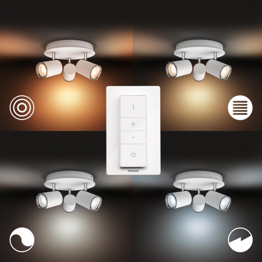 Philips - Himmennettävä LED-valaisin kylpyhuoneeseen Hue ADORE 3xGU10/5W/230V IP44 + Kauko-ohjaus