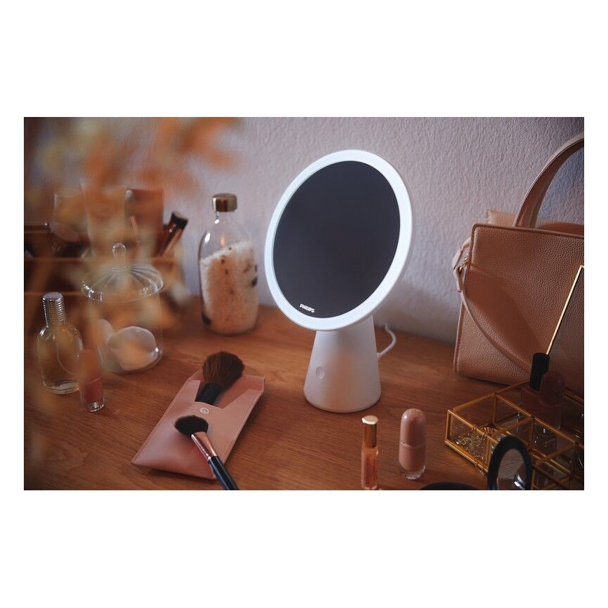 Philips – Himmennettävä meikkipeili LED-taustavalolla MIRROR LED/4,5W/5V