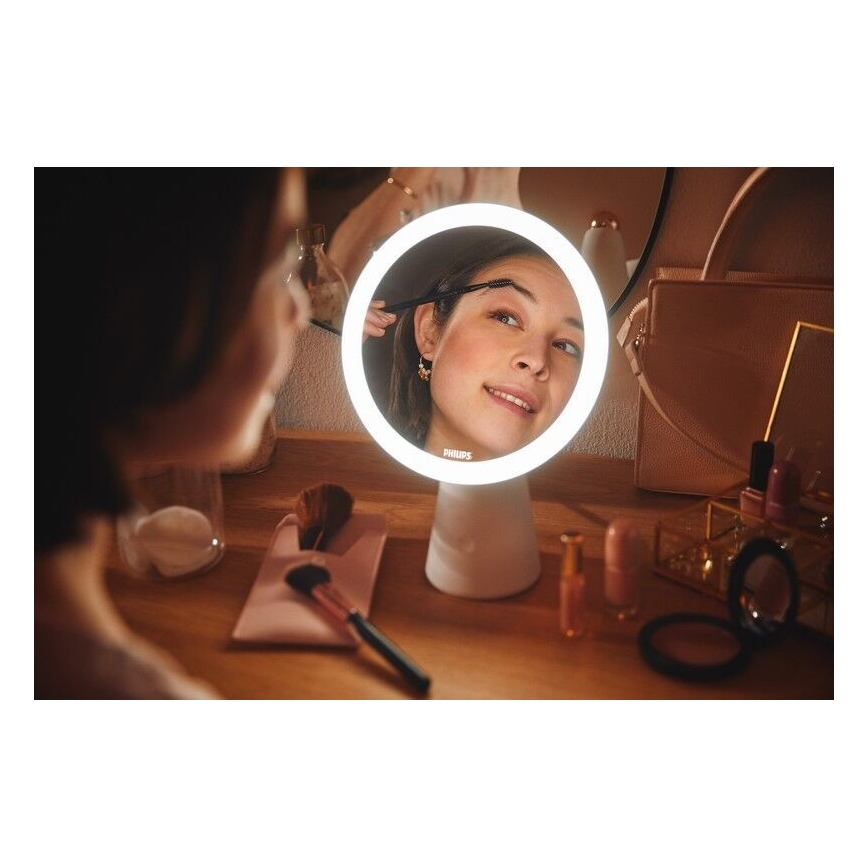 Philips – Himmennettävä meikkipeili LED-taustavalolla MIRROR LED/4,5W/5V