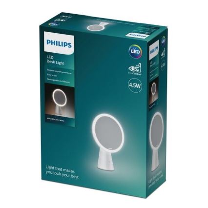 Philips – Himmennettävä meikkipeili LED-taustavalolla MIRROR LED/4,5W/5V
