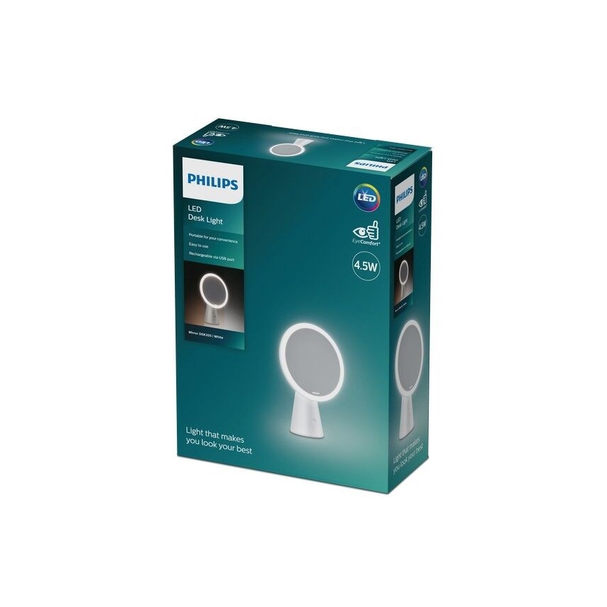 Philips – Himmennettävä meikkipeili LED-taustavalolla MIRROR LED/4,5W/5V