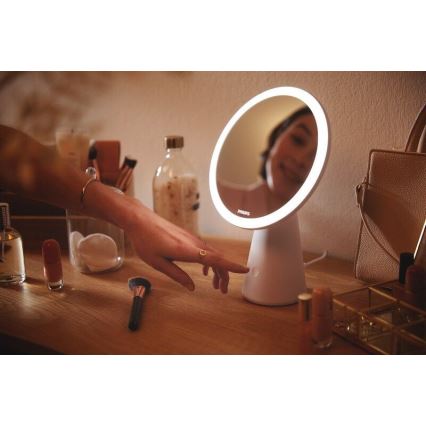 Philips – Himmennettävä meikkipeili LED-taustavalolla MIRROR LED/4,5W/5V