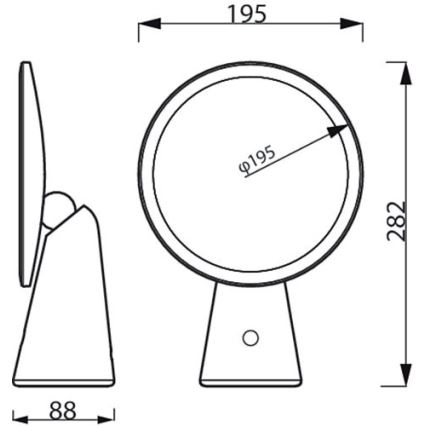 Philips – Himmennettävä meikkipeili LED-taustavalolla MIRROR LED/4,5W/5V