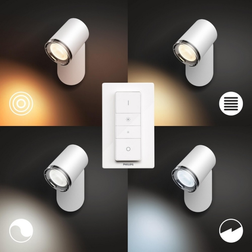 Philips - LED himmennettävä kylpyhuoneen valaisin Hue ADORE 1xGU10/5W/230V IP44 + kaukosäädin