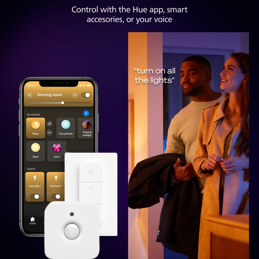 Philips - Hue AURELLE himmennettävä LED-kattovalaisin LED/39W/230V 2200-6500K 120x30 cm musta