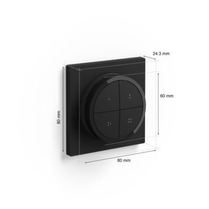 Philips - Kauko-ohjain katkaisimella Hue TAP 1xCR2032 musta