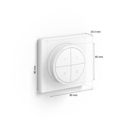 Philips - Kaukosäädin katkaisimella Hue TAP 1xCR2032 valkoinen