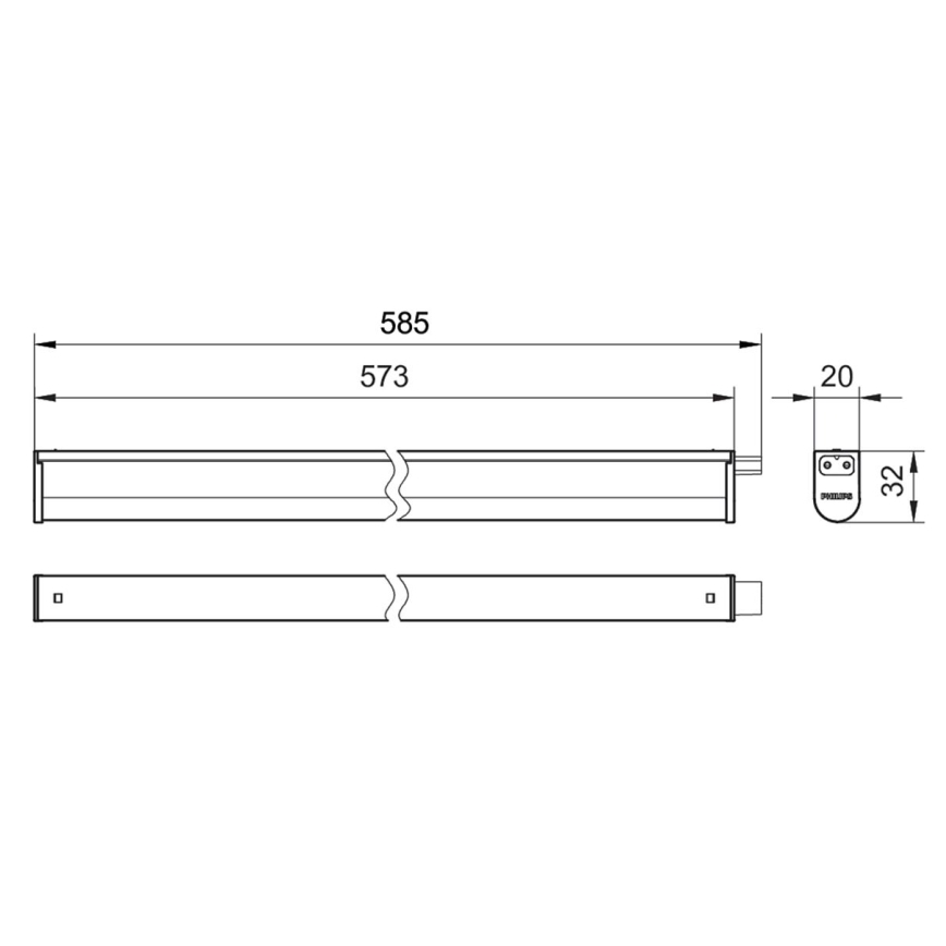 Philips - Keittiökaappien alla oleva LED-valo PROJECTLINE LED/6,5W/230V 3000/4000/6500K