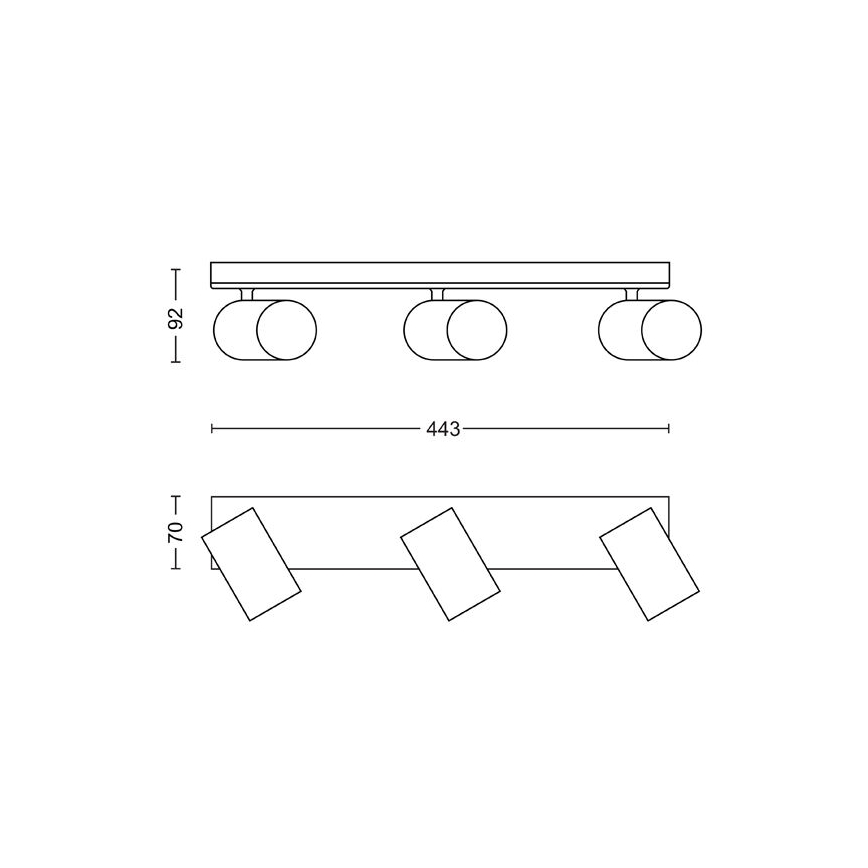 Philips - Kohdevalo KOSIPO 3xGU10/5,5W/230V valkoinen
