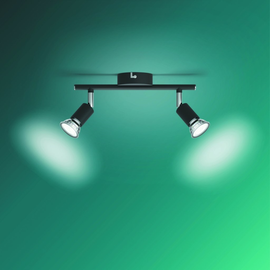 Philips - Kohdevalo 2xGU10/50W/230V musta
