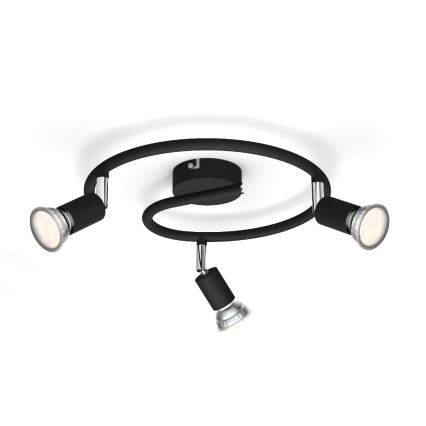 Philips - Kohdevalo 3xGU10/50W/230V musta
