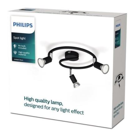 Philips - Kohdevalo 3xGU10/50W/230V musta