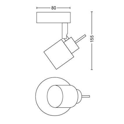 Philips - Kohdevalo 1xGU10/35W/230V musta