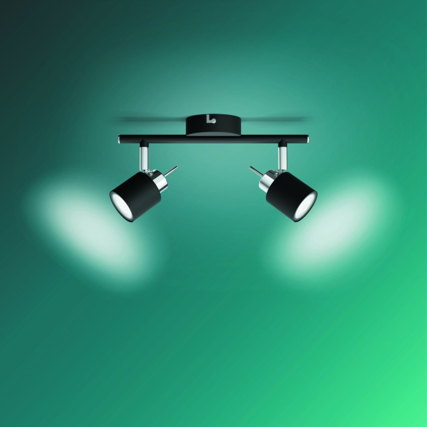 Philips - Kohdevalo 2xGU10/35W/230V musta