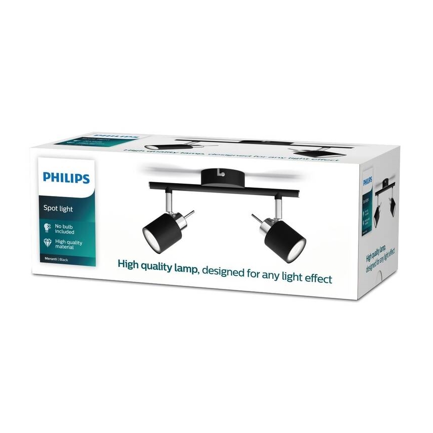 Philips - Kohdevalo 2xGU10/35W/230V musta
