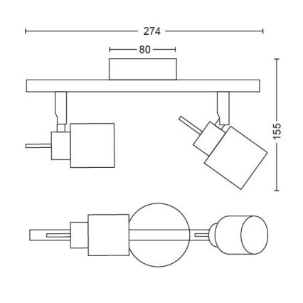 Philips - Kohdevalo 2xGU10/35W/230V valkoinen
