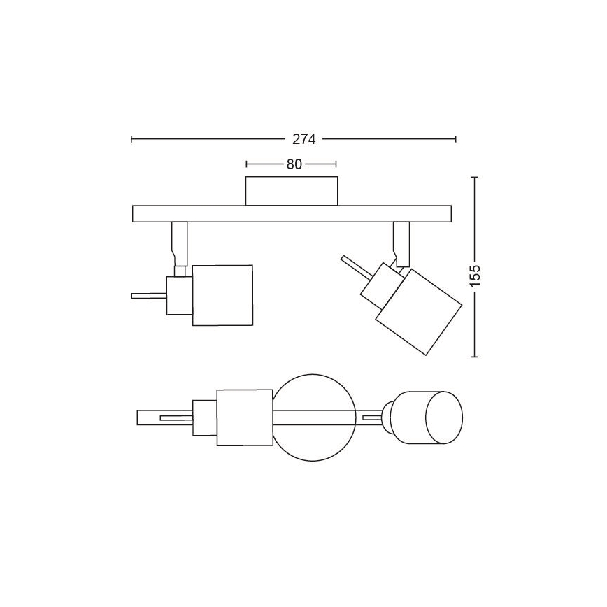 Philips - Kohdevalo 2xGU10/35W/230V valkoinen