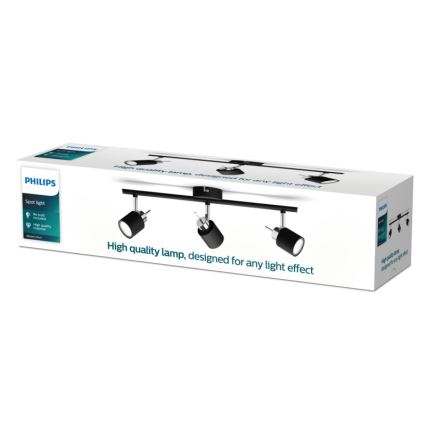 Philips - Kohdevalo 3xGU10/35W/230V musta
