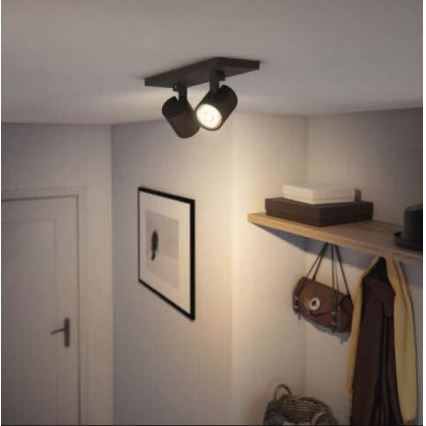 Philips - Kohdevalo RUNNER 2xGU10/20W/230V musta