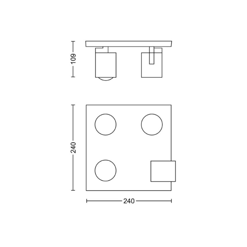 Philips - Kohdevalo 4xGU10/20W/230V musta
